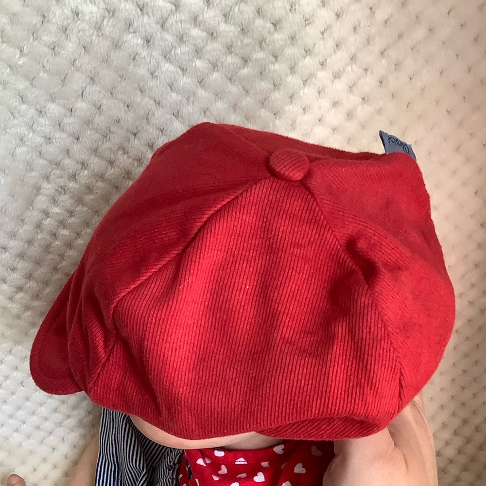 Paraiso Red Newsboy Style Cap for baby